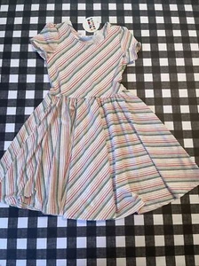 Dot Dot Smile Christmas Cap nwt - Size 3/4 Red Green Stripped Holiday Dress - Picture 1 of 3