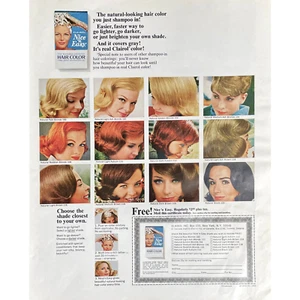 Clairol Nice 'N Easy 1965 anuncio impreso vintage retro color de cabello recuerdos años 60 - Imagen 1 de 2