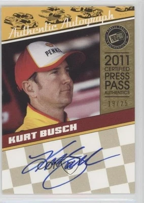 2011 Press Pass Legends Auto Gold /25 Kurt Busch #LGA-KUB Auto - Image 1 of 2