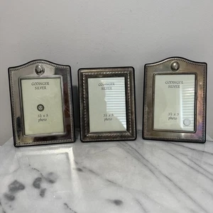 Godinger Silver Photo Picture Frame Set Of 3 Velvet Back 2 Classic 1 Ornate - Picture 1 of 13