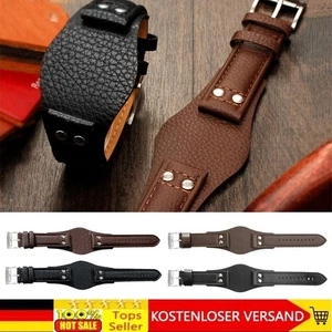 Echtleder Uhrenarmband 10 Löcher für Fossil CH2564 CH2565 Uhr Stahlschließe ~ - Bild 1 von 26