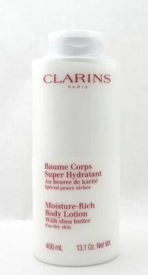 Clarins Moisture Rich Body Lotion w/Shea Butter Dry Skin 400 ml. Sealed Bottle - Image 1 of 2