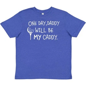 Inktastic One Day, Daddy Will Be MY Caddy- Kids Golfing Youth T-Shirt Sports Dad - Picture 1 of 2