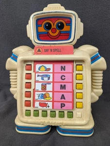 Vintage Playskool Alphie II Teaching Robot With 7 Cards Battery Compartment Bad - Picture 1 of 10