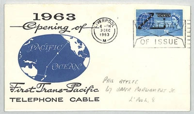 GB QEII 1963 COMPAC FDC Trans-Pacific Cable *PHOS* Slogan ENVELOPE/FDI XE218 - Image 1 of 4