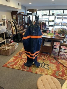 Liberty Navy Denim Bib Overalls w/ Reflective Accents | NWT | Iconic Workwear - Picture 1 of 7
