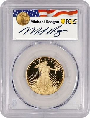 2021 W $25 Proof American Gold Eagle 1/2 oz T-2 Reagan Series PCGS PR69 DCAM FDO - Image 1 of 4
