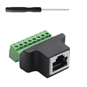 Réseau pour adaptateur borne à vis verte RJ45 avec câblage conforme aux normes - Photo 1/8