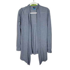 Icebreaker Merino Cool Lite Cardigan Gray Long Sleeve Open Front Size Small - Picture 1 of 4