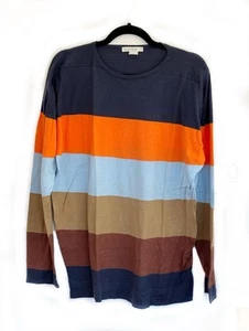 NWOT John Smedley Striped Cotton Sweater, XL - Picture 1 of 6