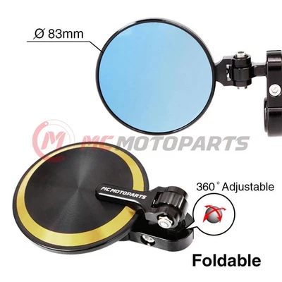 LP20 CNC Gold Motorcycle Bar End Mirrors For Honda RVF 400 All Year - Image 1 of 4