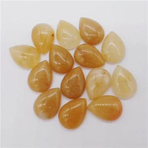 15Pcs 18x13x6mm Wholesale Natural Yellow Aventurine Teardrop Cab Cabochon HH9719 - Picture 1 of 1