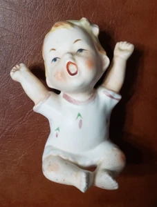 Bisque Pianoforte Baby Babies 1 statuina vintage decorazione casa dipinta a mano - Foto 1 di 6