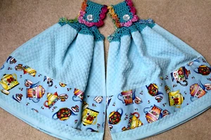 2 Double Crochet Hanging Premium Heavy Thick Towels ~ MARY ENGLEBREIT - Picture 1 of 5