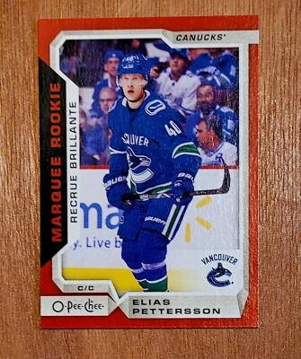 2018 2018-19 O-PEE-CHEE ELIAS PETTERSSON RED MARQUEE ROOKIE 611  CANUCKS - Image 1 of 2