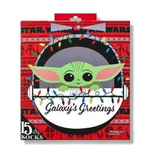 Paquete de 15 calcetines para mujer Galaxy's Greetings (Star Wars Yoda) nuevos en caja - Imagen 1 de 3