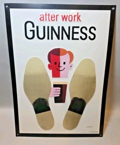 After Work Guinness Beer Irish Pub Bar Metal Tin Sign Man Cave Eckersley 14x19 - Picture 1 of 17