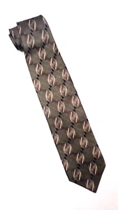 MURANO Men's 100% Silk Necktie USA Designer GEOMETRIC Brown/Multicolor EUC 59" - Picture 1 of 5
