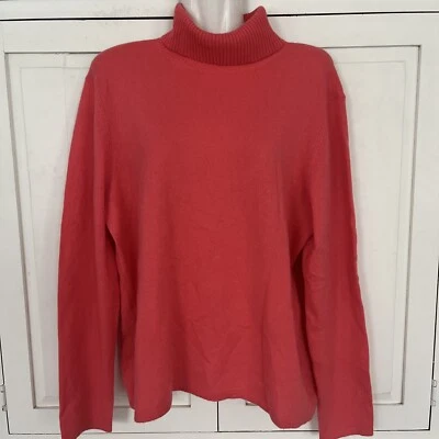 Saks Fifth Avenue Orange 100% Cashmeire Turtle Neck Top Women's Size XL - Image 1 of 4