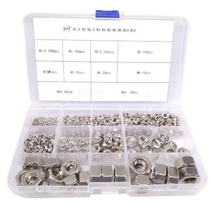 570pcs Metric Thread Insert Screw Stainless Steel Hex Nut Assortment Kit - Imagen 1 de 4
