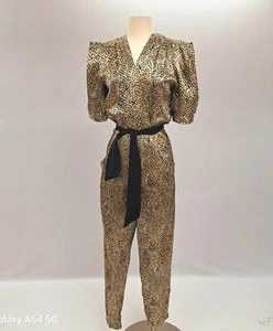 Benson Smith 1980s Vintage Sophisticated Classy Flirty Jumpsuit Romper Taper leg - Picture 1 of 8