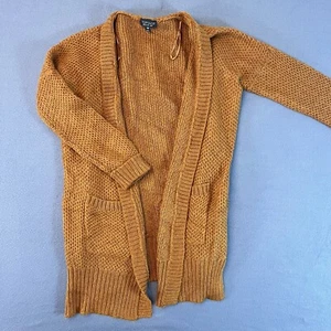 Topshop Cardigan Open Front Knit Oversized Sweater Womens Sz 4 Brown Pockets L/S - Picture 1 of 10