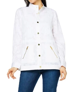 ISAAC MIZRAHI LIVE! Size XL Floral Burnout Button Front Anorak Jacket WHITE - Picture 1 of 4