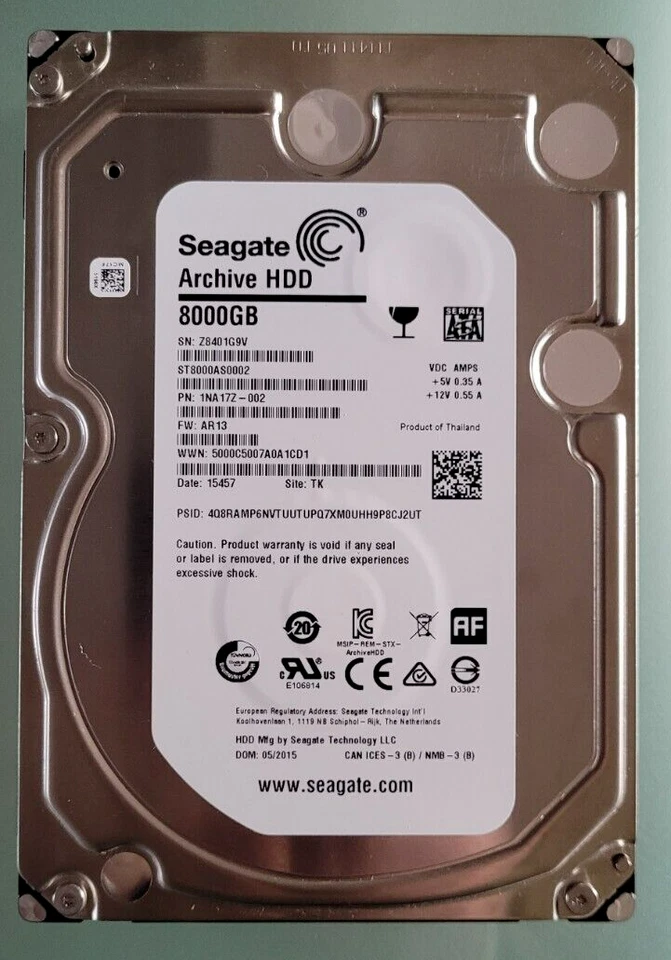 ST8000AS0002 Seagate Archive 8TB Internal 128MB CACHE 5900 RPM Hard Drive 3.5" - Image 1 of 1