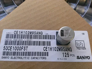 [20pcs] Genuine Sanyo 1000uF 50V SMD Aluminum Electrolytic Capacitors 16x16.5mm - Picture 1 of 3