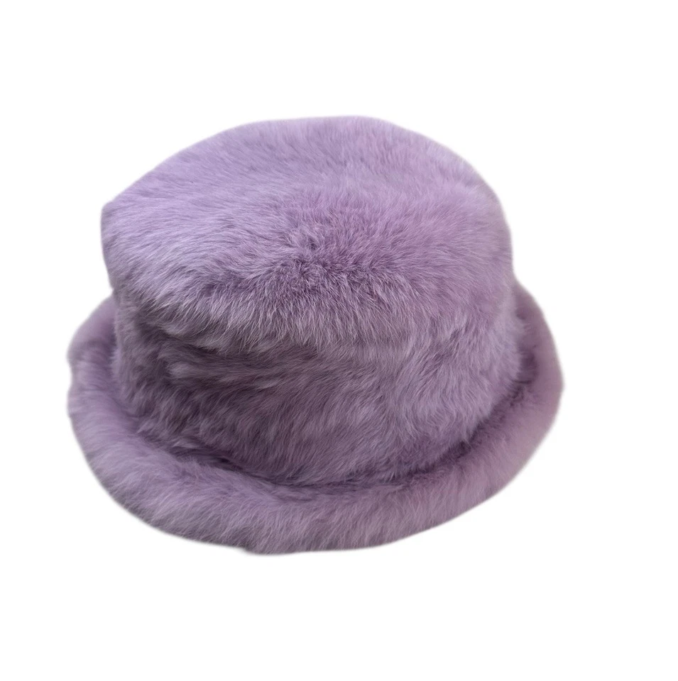Vintage Saks Fifth Avenue Women’s Lavender Genuine Fur Bucket Hat - Image 1 of 4
