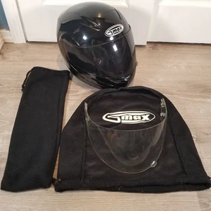 Gmax Motorcycle Helmet 44x 20mm Size Large Black W/ Clear Face Shield & Bag - Bild 1 von 13