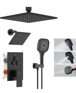 SHOYELA Thermostatic Shower System Matte Black, Push Button Diverter Shower... - Picture 1 of 6
