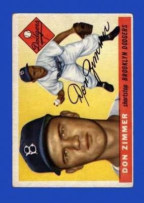 1955 Topps Set-Break # 92 Don Zimmer baja calidad (arruga) *GMCARDS* Foto 1 de 2