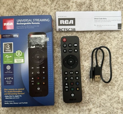 RCA RCTSC3B Universal Streaming Control Recargable 3 Dispositivos - Caja Abierta - NUEVO Foto 1 de 4