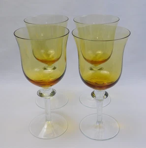 4 copas de agua de vidrio soplado ámbar Denby AURORA de colección de 7,75" de alto - Imagen 1 de 11
