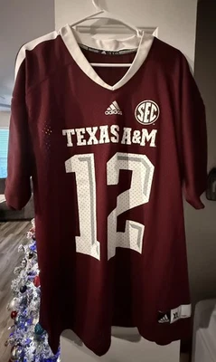 Camiseta de fútbol americano Texas A&M Aggies #12 SEC para hombre talla S granate NCAA Adidas 12º hombre Foto 1 de 4