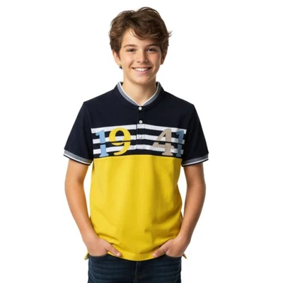 Nukutavake by Mayoral Polo de algodón para niño azul marino y amarillo 158 - Imagen 1 de 4