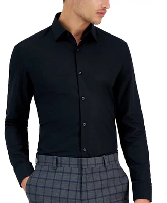 Hugo Boss Men s Slim Fit Kenno Black Solid Dress Shirt Medium NWT $98 - Image 1 of 4
