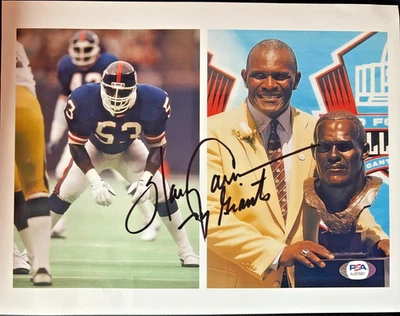 FOTO AUTOGRAFADA 8X10 ASSINADA POR HARRY CARSON NY GIANTS HALL OF FAME HOF PSA CERTIFICADO DE AUTENTICIDADE B - Imagem 1 de 3