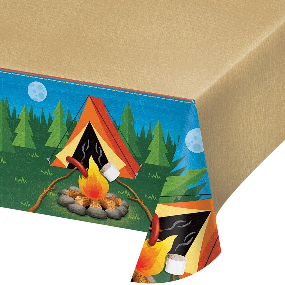 Camp Out Camp Fire Scouts Theme Birthday Party Decoration Plastic Tablecover - Image 1 of 1