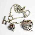 American Eagle jewelry hollow heart pendants toggle clasp sweater necklace
