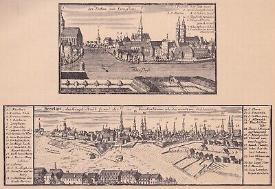 Breslau/ Wroclaw- Domblick Und Panorama, Nach Einem Stich Von 1742 • 8.40€