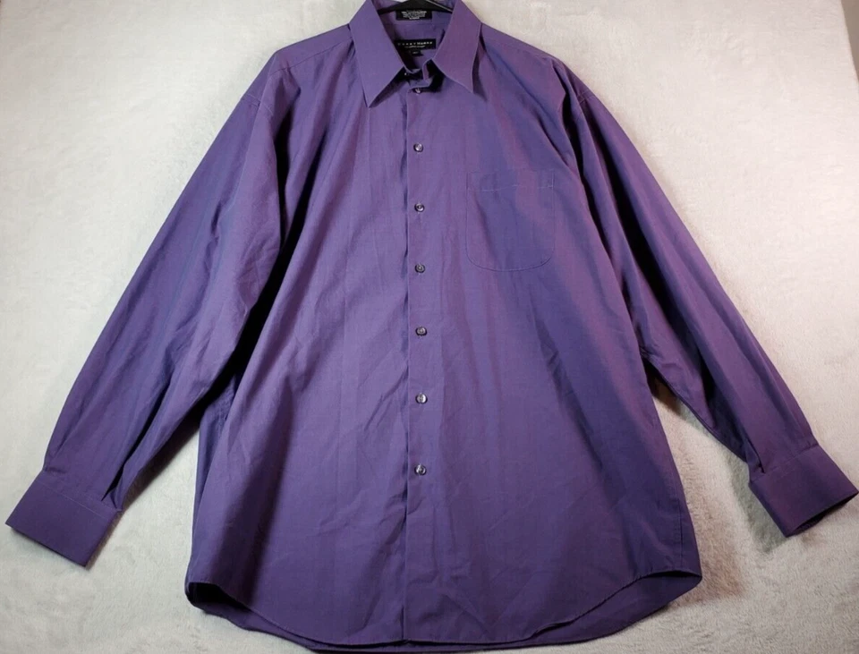 Crazy Horse Shirt Mens Size 16.5 Purple Cotton Long Sleeve Collared Button Down - Image 1 of 4