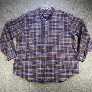 Polo Ralph Lauren Shirt Mens 2XB Big Long Sleeve Button Blue Plaid Pony - Picture 1 of 6