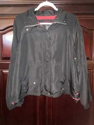 Женская спортивная куртка Oleg Cassini L на черной молнии розовая черная - Изображение 1 из 3