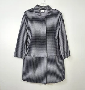 CAbi Size L Womens Dappled Striped Car Coat Jacket #5474 Cotton Blend - Picture 1 of 15