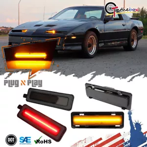 Kit de luces marcadoras laterales rojas ámbar lente negro humo para Pontiac Firebird 1982-1992 - Imagen 1 de 12