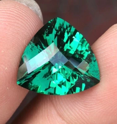 11.10ct Fancy Green Tourmaline  Lab-Created Hydrothermal Quartz  Loose Gemstone - Image 1 of 4