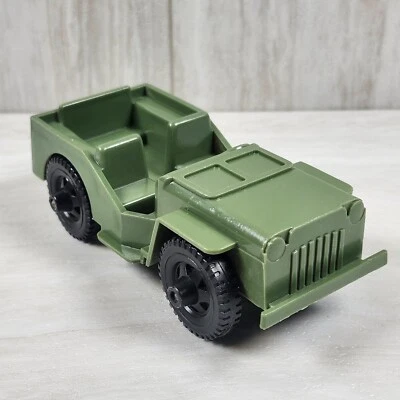VINTAGE TIM-MEE TOYS PLASTIC 5" ARMY JEEP - Image 1 of 4