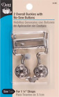 Dritz 6-65 Overall Buckles with No-Sew Buttons for 1-1/4-Inch, Nickle 2-Count